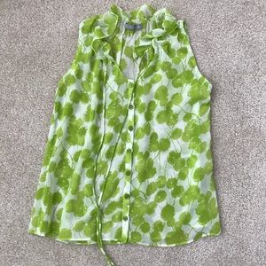 Olivia Moon Green Sleeveless Blouse